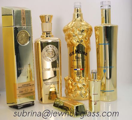 購入 50ml/100ml/ 500ml/ 700ml ゴールデン メタライゼーション ガラス ボトル オンライン製造