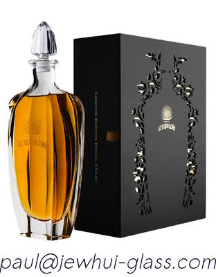 購入 エクストラ アネホ、レポサド、シルバーテキーラ ガラスボトル、スーパーフリントガラスボトル、ガラスストッパー付き オンライン製造