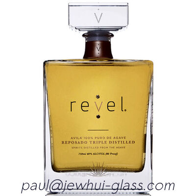 購入 エクストラ アネホ、レポサド、シルバーテキーラ ガラスボトル、スーパーフリントガラスボトル、ガラスストッパー付き オンライン製造