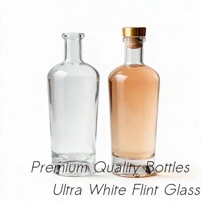買う 丸型ガラススピリットボトル 丸型ラム酒、焼酎、ウイスキー用ガラスリカーボトル 700ml、750ml オンライン製造