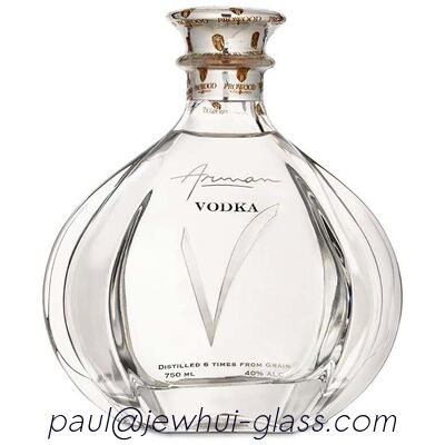 品質  Arman Vodka Brandy Glass Bottle Round Shaped Alcohol Bottle 1000ML 工場