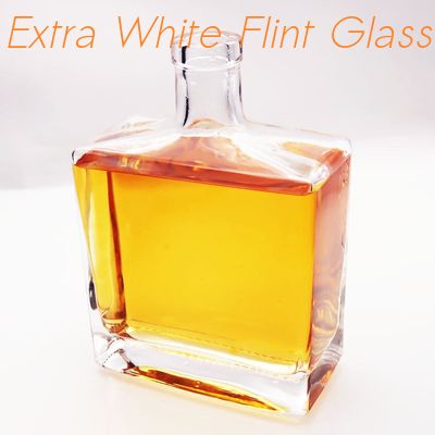 よい価格 長方形退屈する燧石1200gのウィスキーのガラス ビン700ml 21.5mm Dia オンライン