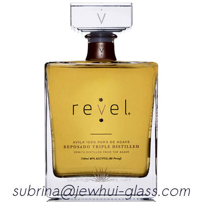 よい価格 エクストラ アネホ、レポサド、シルバーテキーラ ガラスボトル、スーパーフリントガラスボトル、ガラスストッパー付き オンライン